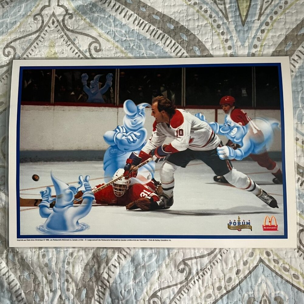 1996 McDonald's Montreal Forum Collection placemat Guy Lafleur